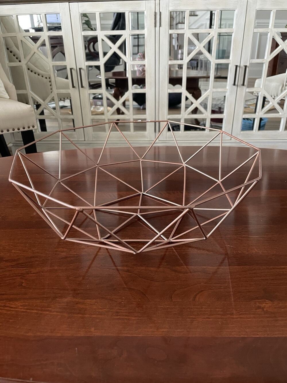 Modern Copper Geometric Metal Wire Basket